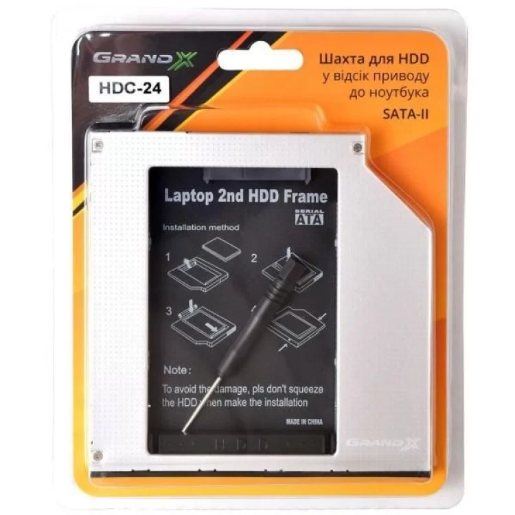 в продаже Фрейм-переходник Grand-X HDD 2.5'' to notebook 9.5 mm ODD SATA/mSATA (HDC-24N) - фото 3