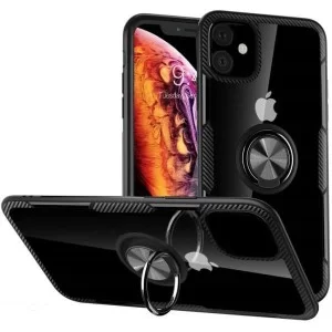 Чехол для мобильного телефона Drobak Magnetic Ring Case with Airbag Apple iPhone 12 Black (707017)