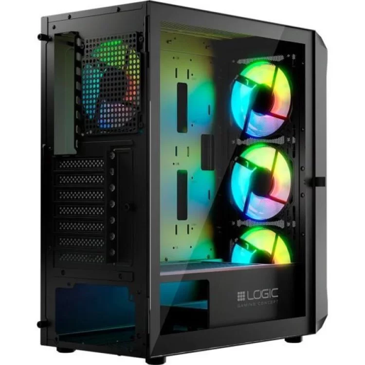 Корпус Logic concept PORTOS MESH+GLASS ARGB fans 4x120mm BLACK (AT-PORTOS-10-0000000-0002) огляд - фото 8