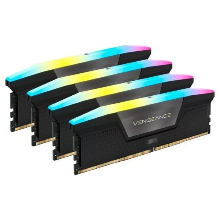 Модуль пам'яті для комп'ютера DDR5 96GB (4x24GB) 6000 MHz Vengeance RGB Black Corsair (CMH96GX5M4B6000C30) ціна 24 124грн - фотографія 2