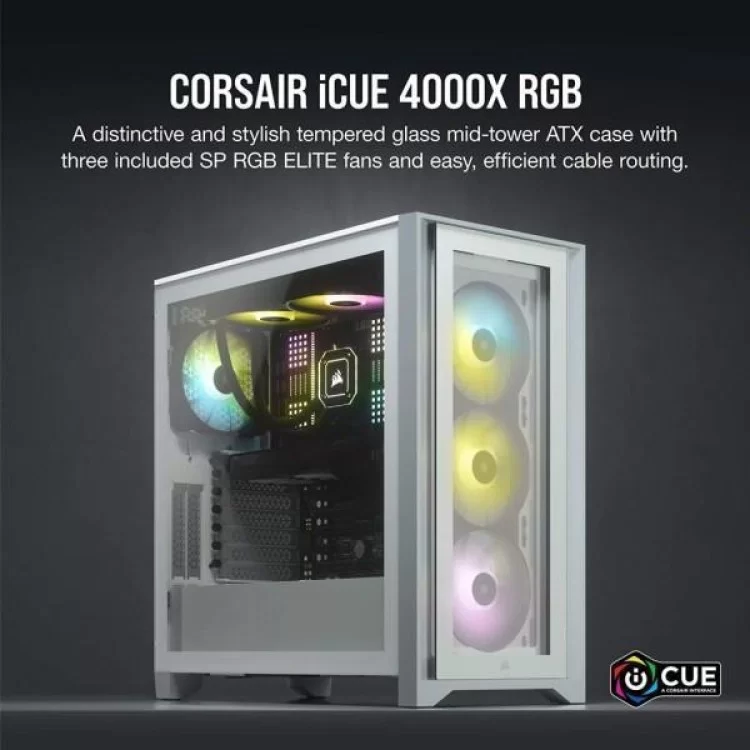 Корпус Corsair iCUE 4000X RGB Tempered Glass White (CC-9011205-WW) огляд - фото 8