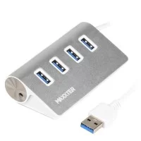 Концентратор Maxxter USB 3.0 Type-A 4 ports silver (HU3A-4P-01)