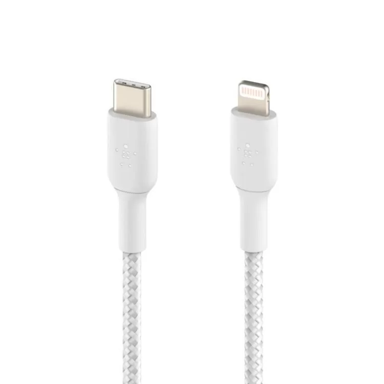 в продажу Дата кабель USB 2.0 AM to Lightning 1.0m BRAIDED white Belkin (CAA004BT1MWH) - фото 3