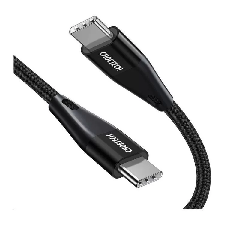 Дата кабель USB-С to USB-С 2.0m 60W USB2.0 Choetech (XCC-1004-BK) ціна 449грн - фотографія 2