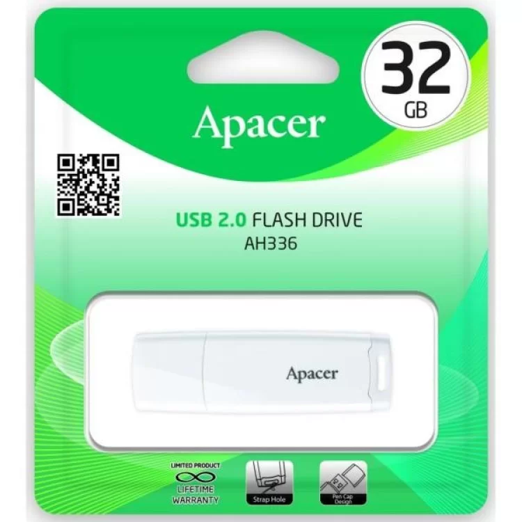 продаем USB флеш накопитель Apacer 32GB AH336 White USB 2.0 (AP32GAH336W-1) в Украине - фото 4