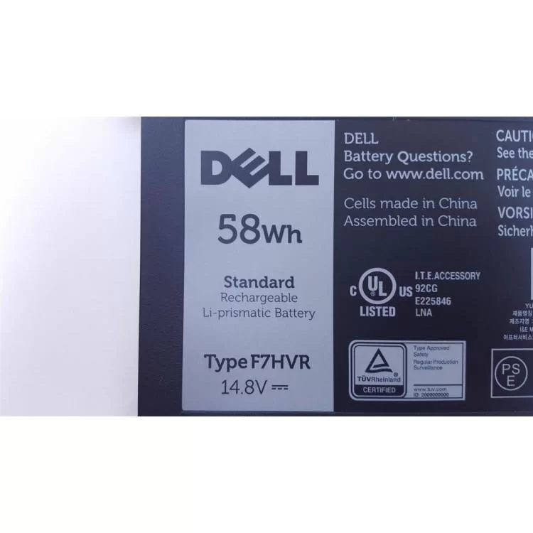 в продаже Аккумулятор для ноутбука Dell Inspiron 15-7537 F7HVR, 58Wh (3800mAh), 4cell, 14.8V, Li-ion (A47207) - фото 3