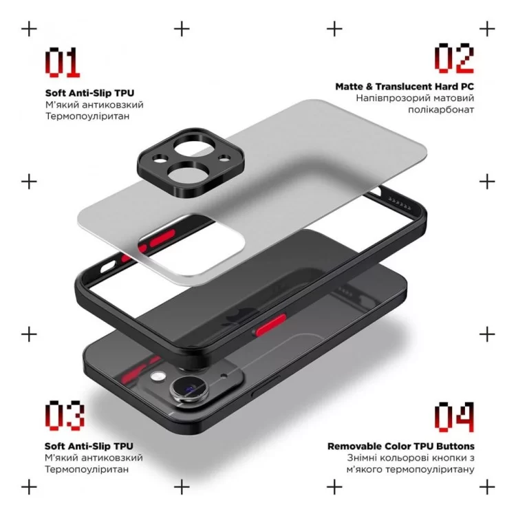 Чехол для мобильного телефона Armorstandart Frosted Matte Xiaomi Redmi Note 13 Pro 5G Black (ARM71842) цена 374грн - фотография 2