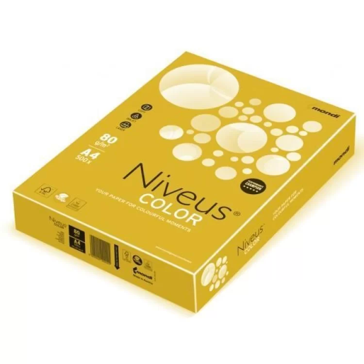 Бумага Mondi Niveus COLOR intensive Yellow A4, 80g, 500sh (A4.80.NVI.CY39.500)