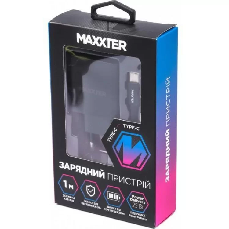 Зарядний пристрій Maxxter 1 USB Type-C + cable Type-C to Type-C (WC-PD25W-CtC-01) відгуки - зображення 5