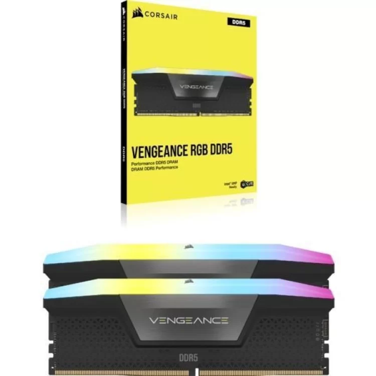 Модуль пам'яті для комп'ютера DDR5 64GB (2x32GB) 6000 MHz Vengeance RGB Black Corsair (CMH64GX5M2B6000C40) ціна 16 016грн - фотографія 2