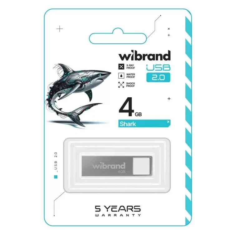 USB флеш накопитель Wibrand 4GB Shark Silver USB 2.0 (WI2.0/SH4U4S) цена 165грн - фотография 2