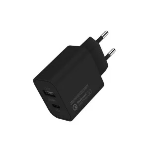 Зарядний пристрій ColorWay Type-C PD + USB QC3.0 (20W) V2 black (CW-CHS025QPD-BK)