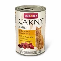 Консерви для котів Animonda Carny Adult Beef, Chicken + Duck hearts 400 г (4017721837224)