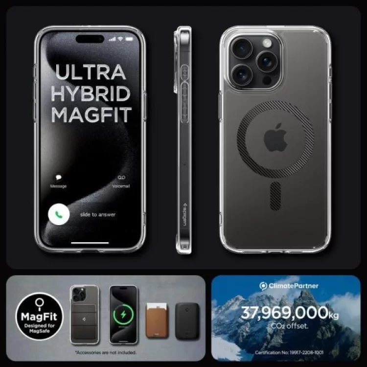 Чехол для мобильного телефона Spigen Apple iPhone 15 Pro Ultra Hybrid MagFit Carbon Fiber (ACS06717) - фото 9