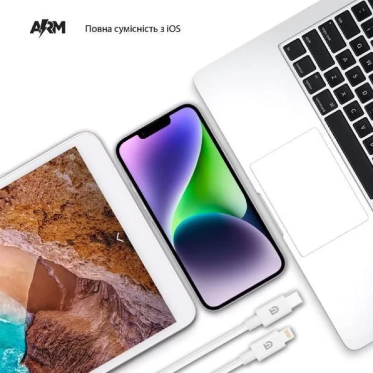 Дата кабель USB-C to Lightning 1.2m AMQGJ2L white Armorstandart (ARM64296) цена 398грн - фотография 2