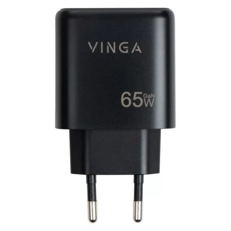 продаємо Зарядний пристрій Vinga GaN 65W PD+QC 1C1A ports Wall Charger (VCPCHCA65B) в Україні - фото 4