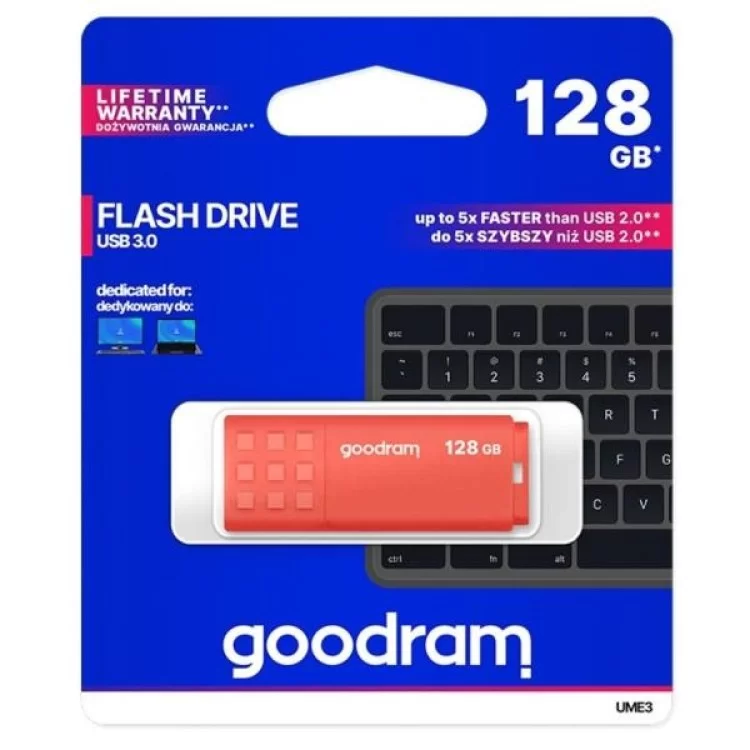 продаем USB флеш накопитель Goodram 128GB UME3 Orange USB 3.0 (UME3-1280O0R11) в Украине - фото 4