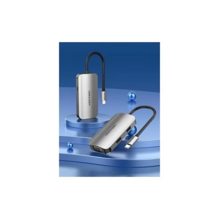 Концентратор Vention USB3.1 Type-C --> HDMI/VGA/USB 3.0/PD 100W Hub 4-in-1 (TOAHB) цена 1 119грн - фотография 2