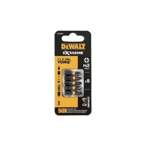 Набор бит DeWALT IMPACT TORSION, ударные, Philips, Ph2, L=25 мм, 5 шт (DT7994T)