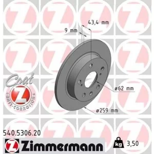 Гальмівний диск ZIMMERMANN 540.5306.20