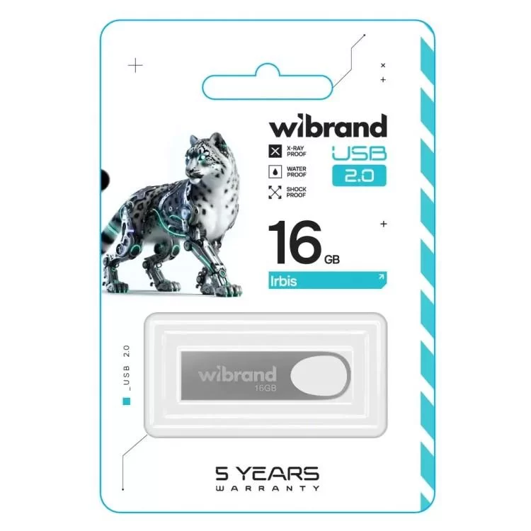 USB флеш накопичувач Wibrand 16GB Irbis Silver USB 2.0 (WI2.0/IR16U3S) ціна 212грн - фотографія 2