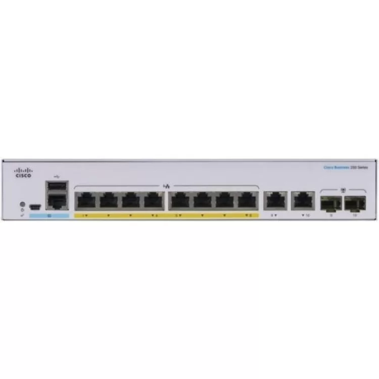 Комутатор мережевий Cisco CBS250-8P-E-2G-EU