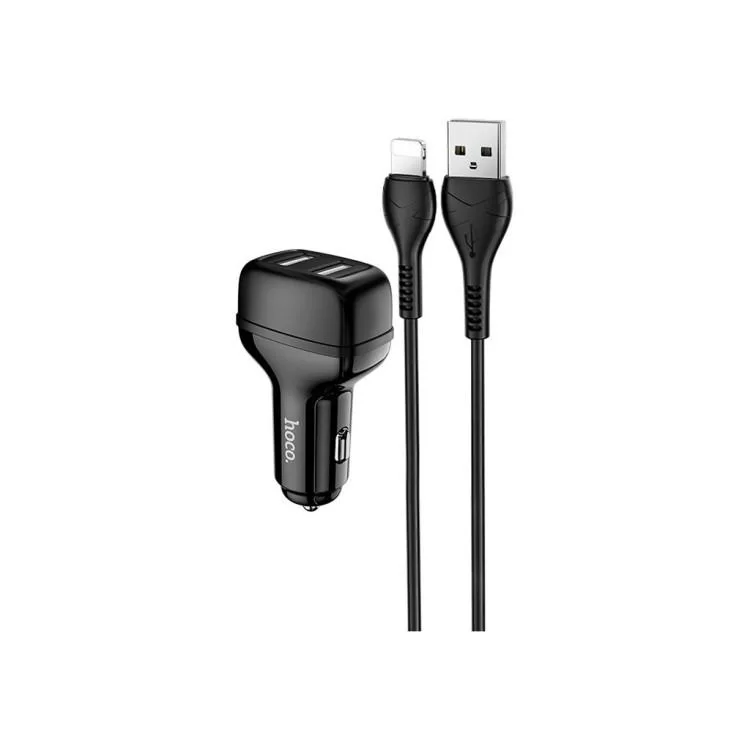 Зарядний пристрій HOCO Z36 charger set(iP) 2xUSB Black (6931474727732) ціна 137грн - фотографія 2