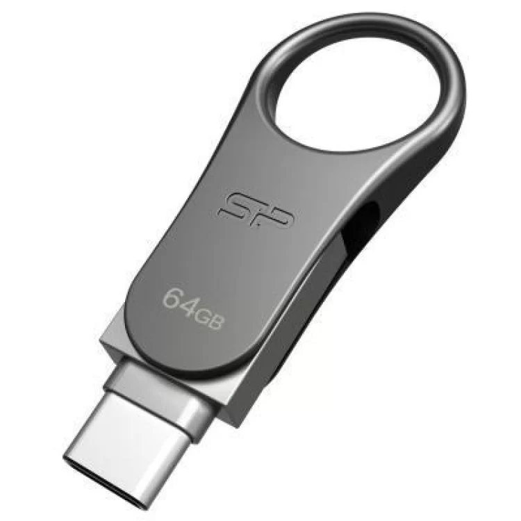 USB флеш накопитель Silicon Power 64GB Mobile C80 Silver USB 3.2 (SP064GBUC3C80V1S) цена 973грн - фотография 2