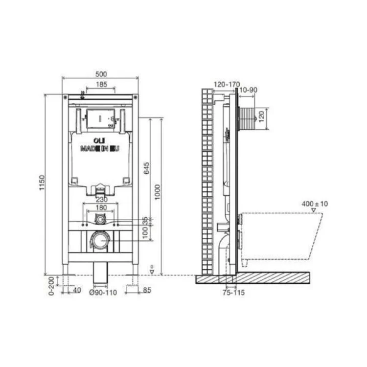 Инсталляция OLI 80 з кнопкою I-Plate White (885343) цена 10 370грн - фотография 2