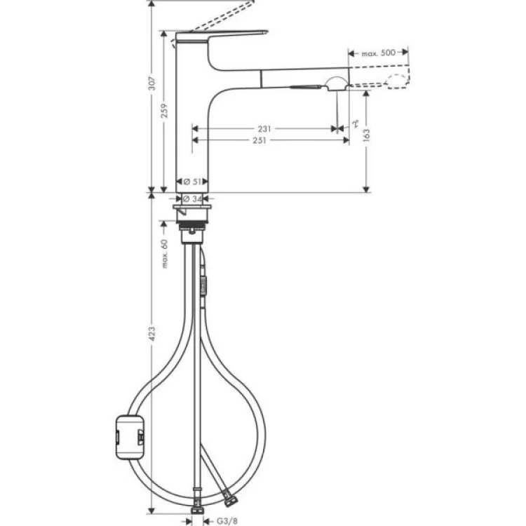 Смеситель Hansgrohe 74801000 цена 16 160грн - фотография 2