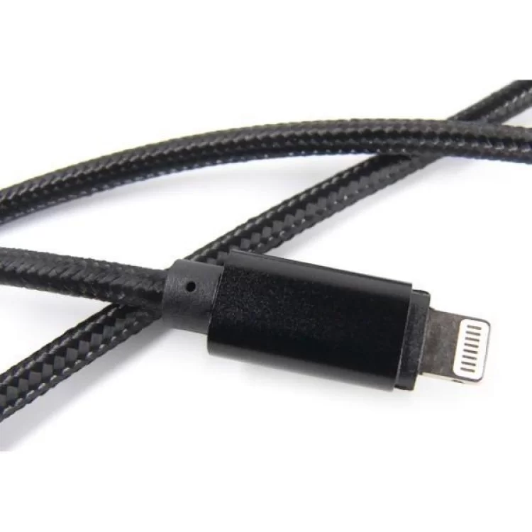 Дата кабель USB 2.0 AM to Lightning 0.2m black Dengos (NTK-L-SHRT-BLACK) цена 215грн - фотография 2