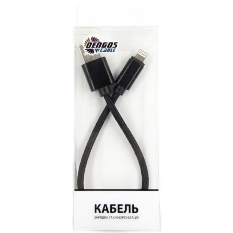в продаже Дата кабель USB 2.0 AM to Lightning 0.2m black Dengos (NTK-L-SHRT-BLACK) - фото 3