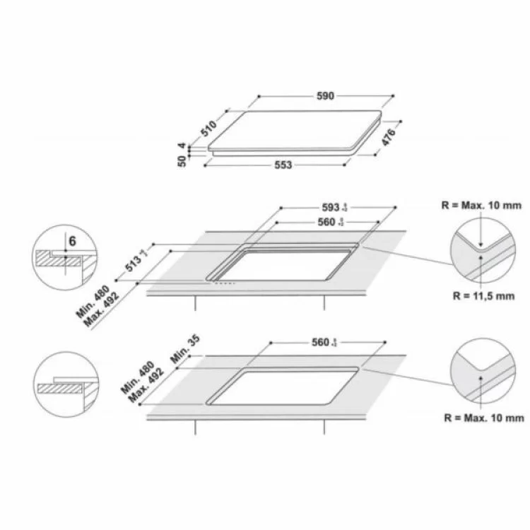 Варочна поверхня Hotpoint-Ariston HB4860BNE ціна 30 598грн - фотографія 2