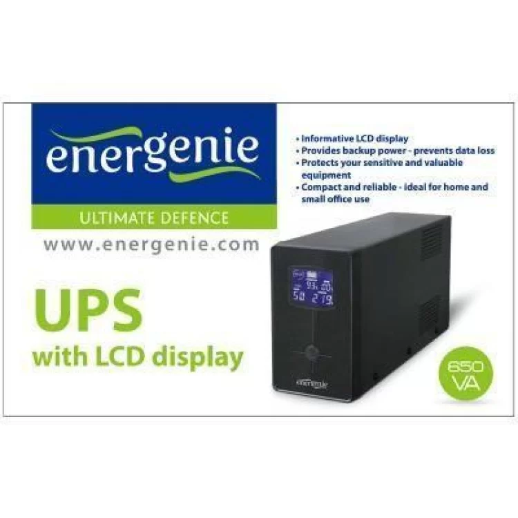 Пристрій безперебійного живлення EnerGenie EG-UPS-031 650VA LCD (EG-UPS-031) ціна 4 928грн - фотографія 2