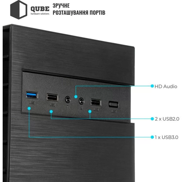 Корпус Qube QB27M 400W Black (QB27M_MN4U3) - фото 9