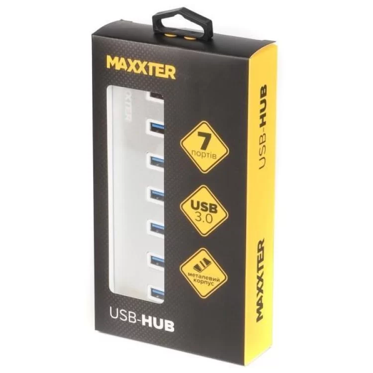 продаємо Концентратор Maxxter USB 3.0 Type-A 7 ports silver (HU3A-7P-01) в Україні - фото 4