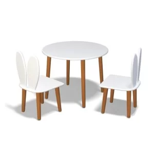 Дитячий стіл Ingvart круглий столик та 2 стільці "Зайка" (pc-R-0000)