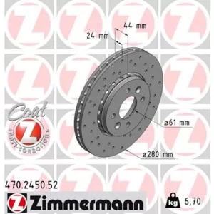 Тормозной диск ZIMMERMANN 470.2450.52