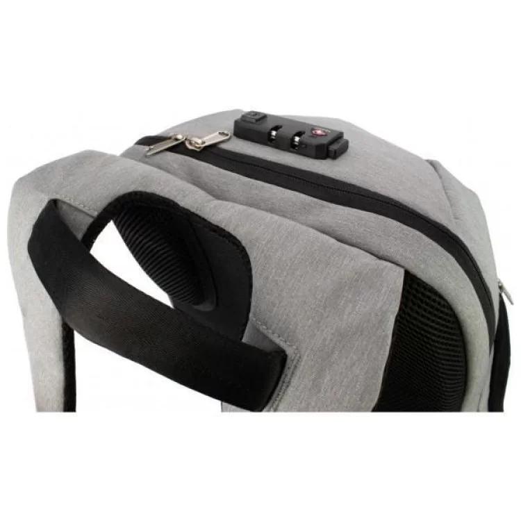 Рюкзак школьный Optima 18.5" USB Anti-Theft унисекс 0.7 кг 16-25 л Серый (O96917-03) обзор - фото 8