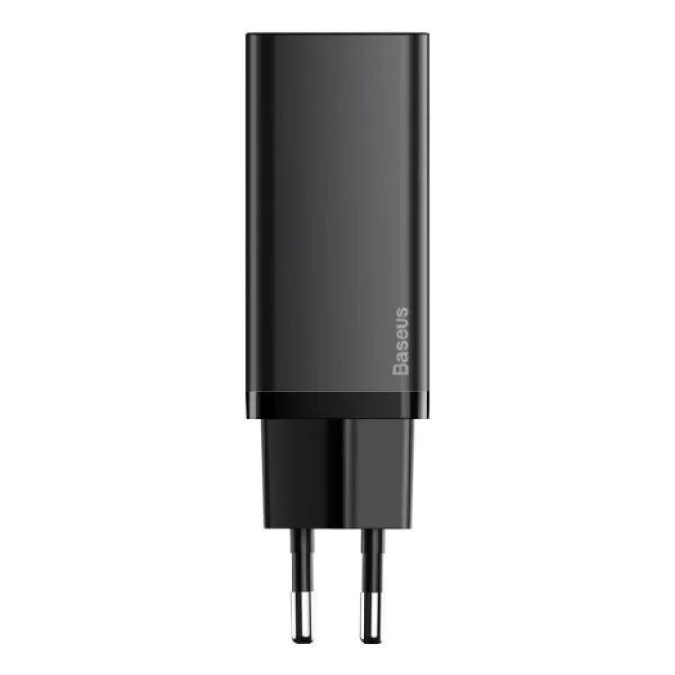 Зарядное устройство Baseus 2xUSB 65W GaN (USB-C+USB-A) black (CCGAN2L-B01) цена 2 542грн - фотография 2