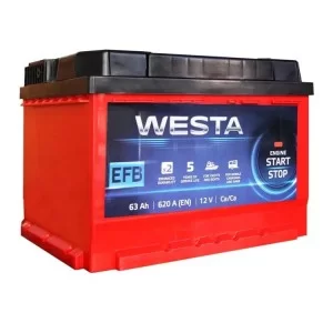 Аккумулятор автомобильный Westa 6CT-63 А (0) RED EFB
