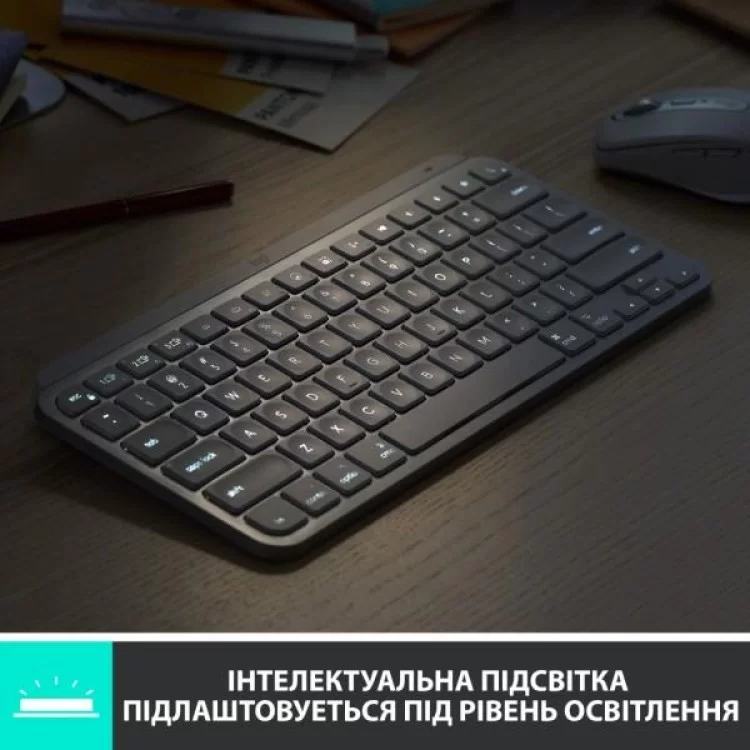 продаем Клавиатура Logitech MX Keys Mini Wireless Illuminated UA Pale Grey (920-010499) в Украине - фото 4