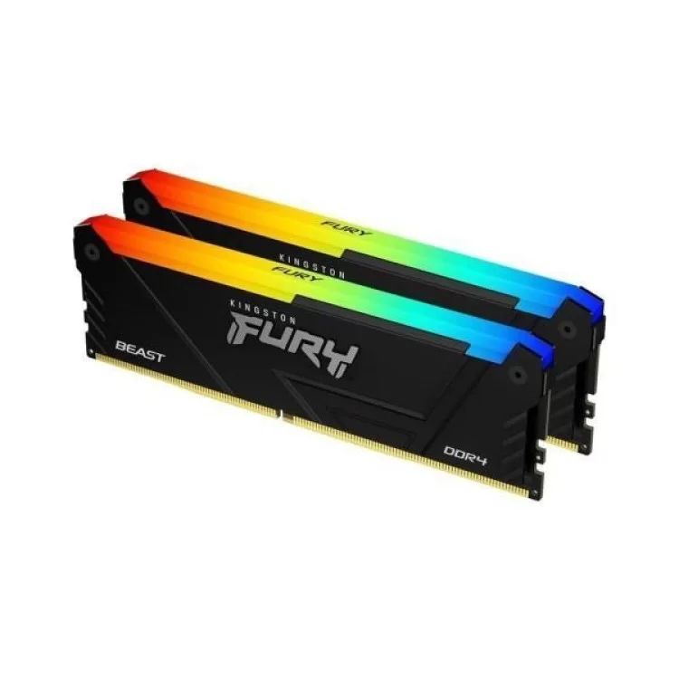 Модуль пам'яті для комп'ютера DDR4 32GB (2x16GB) 3600 MHz FURY Beast RGB Kingston Fury (ex.HyperX) (KF436C18BB2AK2/32) ціна 5 106грн - фотографія 2