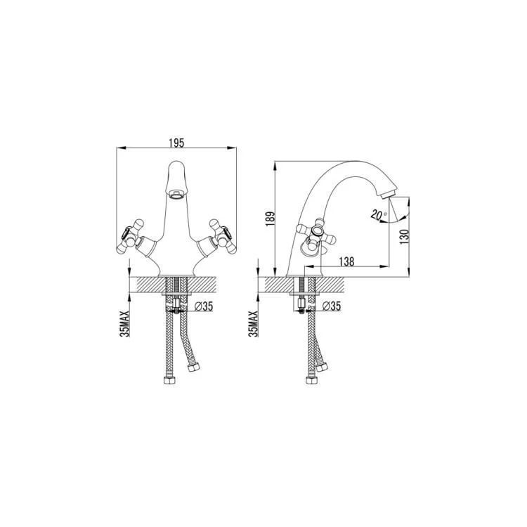 продаємо Змішувач Corso BRENTA FE-2A152K (9679004) (FE-2A152K) в Україні - фото 4