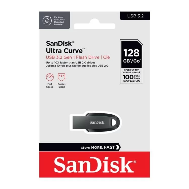 USB флеш накопитель SanDisk 128GB Ultra Curve Black USB 3.2 (SDCZ550-128G-G46) отзывы - изображение 5
