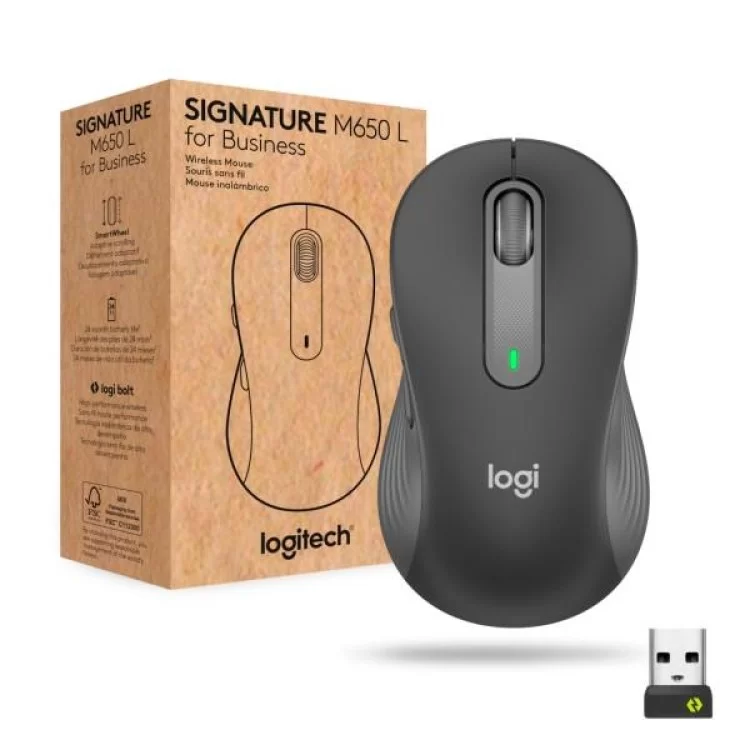 Мишка Logitech Signature M650 Wireless for Business Graphite (910-006274)