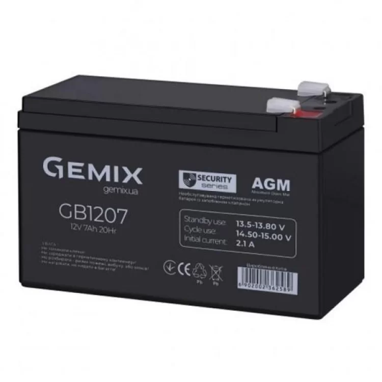 Батарея до ДБЖ Gemix GB 12В 7 Ач (GB1207) ціна 715грн - фотографія 2