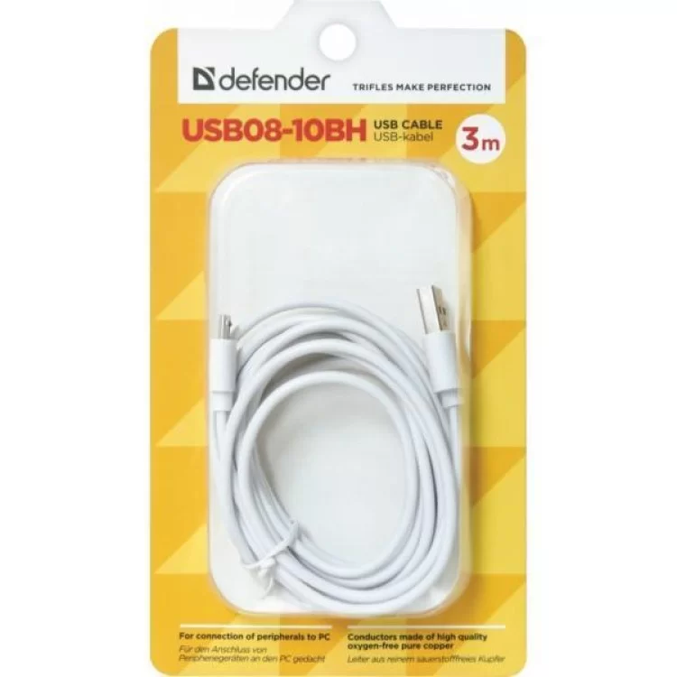 в продаже Дата кабель USB08-10BH USB - Micro USB, white, 3m Defender (87468) - фото 3