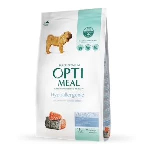 Сухой корм для собак Optimeal гипоаллергенный для средних и крупных пород – лосось 12 кг (4820215364423/4820215328207)