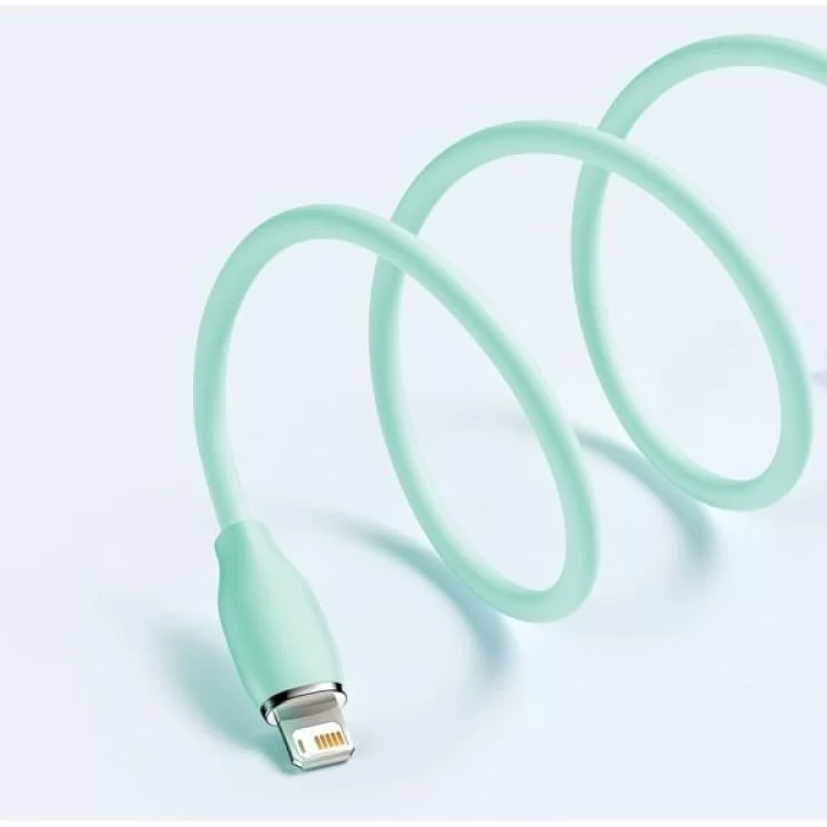 Дата кабель USB 2.0 AM to Lightning 1.2m 2.4A Jelly Liquid Silica Gel Green Baseus (CAGD000006) отзывы - изображение 5